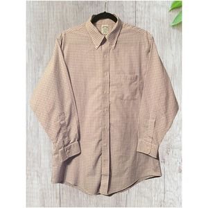 Brooks Brothers Shirt Mens XXL BUTTON DOWN Slim Fit Plaid Off White/PURPLE PLAID